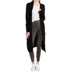 Pre-owned Express Faux Leather Sleeve Long Sweater